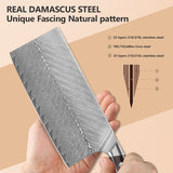 Masahira Damascus Cleaver Knife — 67-Layer, Ebony Handle (7.5 in)