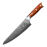 Masahira Damascus Santoku Knife — Rosewood Handle (8 in)