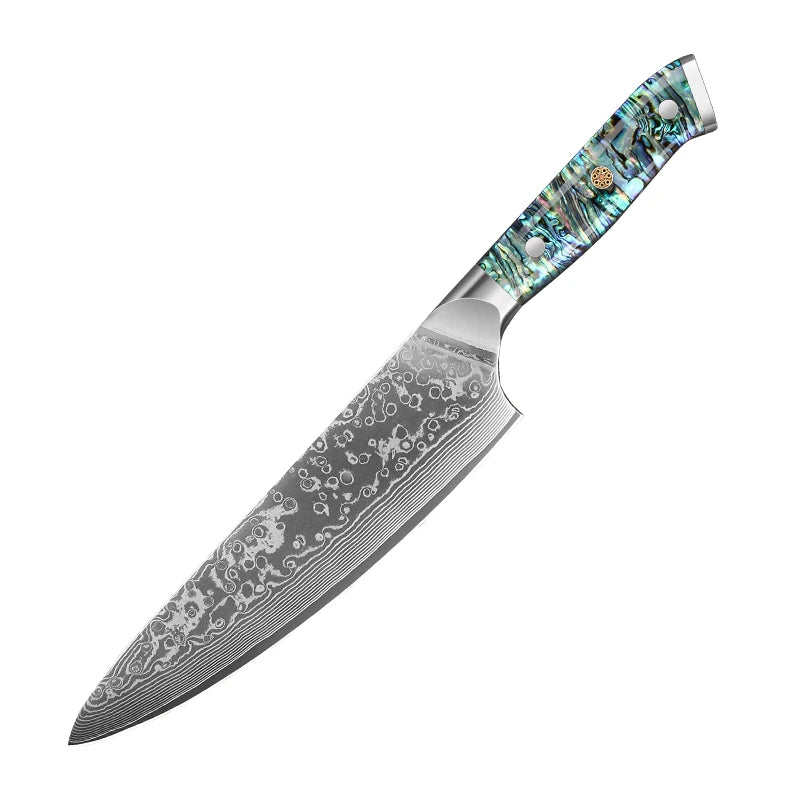 Masahira Umi Knife Set — Abalone Damascus
