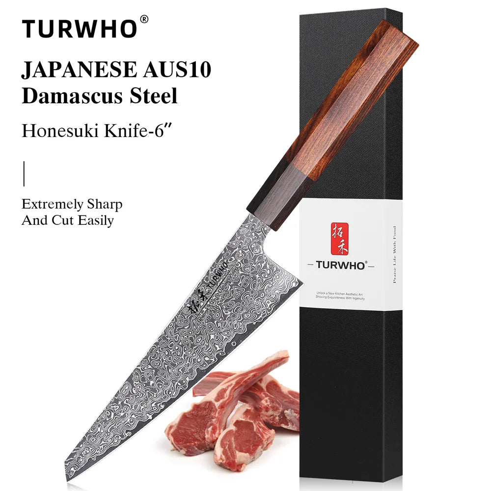 Masahira Take Knife Set — Hand-Forged Damascus