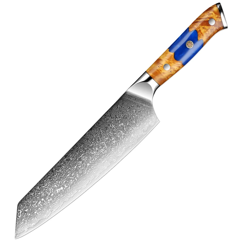 Masahira Ruri Knife Set — VG10 67-Layer Blue Resin Damascus