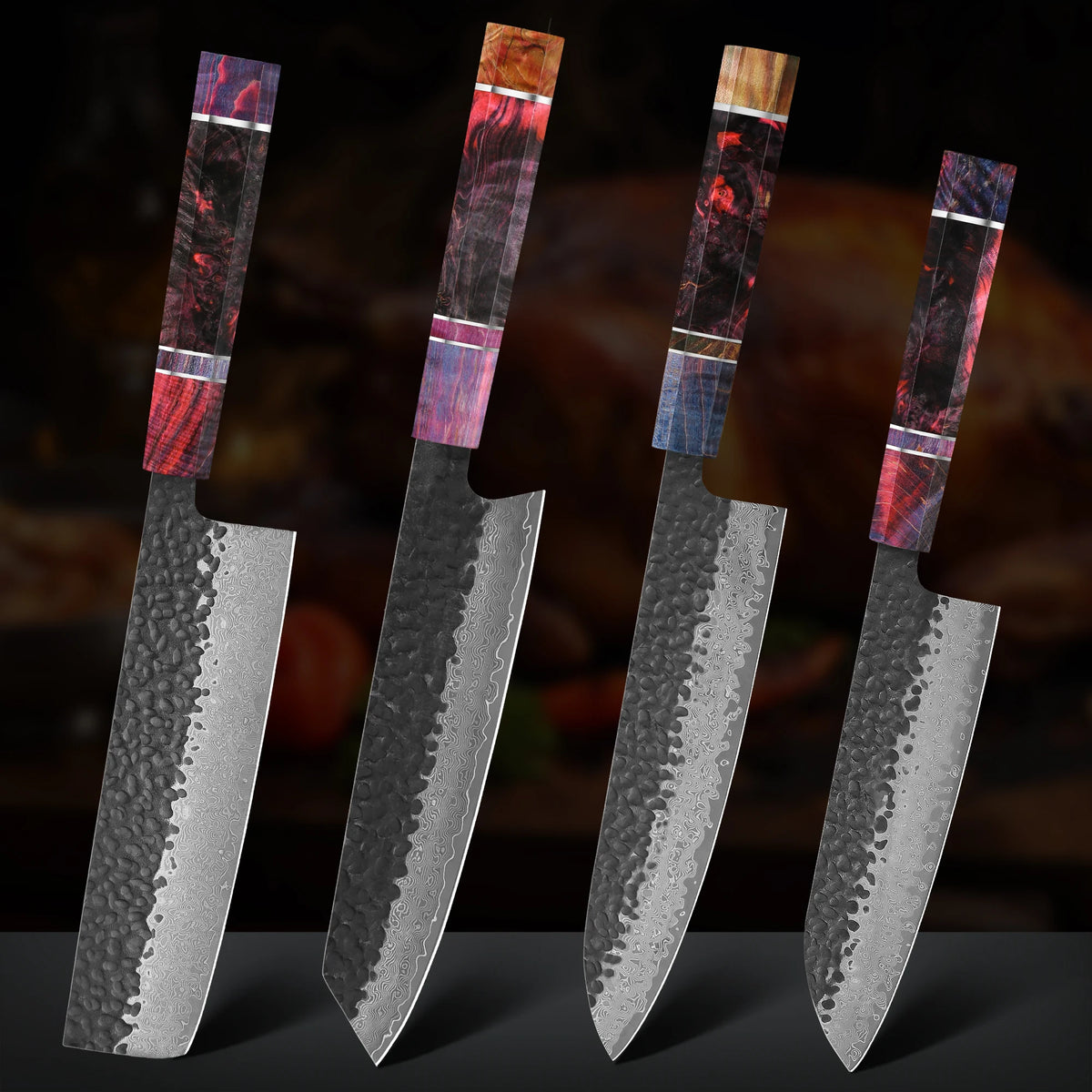 Masahira Mori Knife Set — Damascus Wood