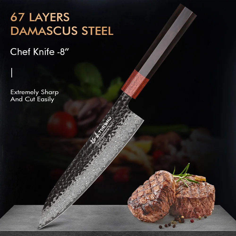 Masahira Kaze Knife Set — VG10 67-Layer Damascus