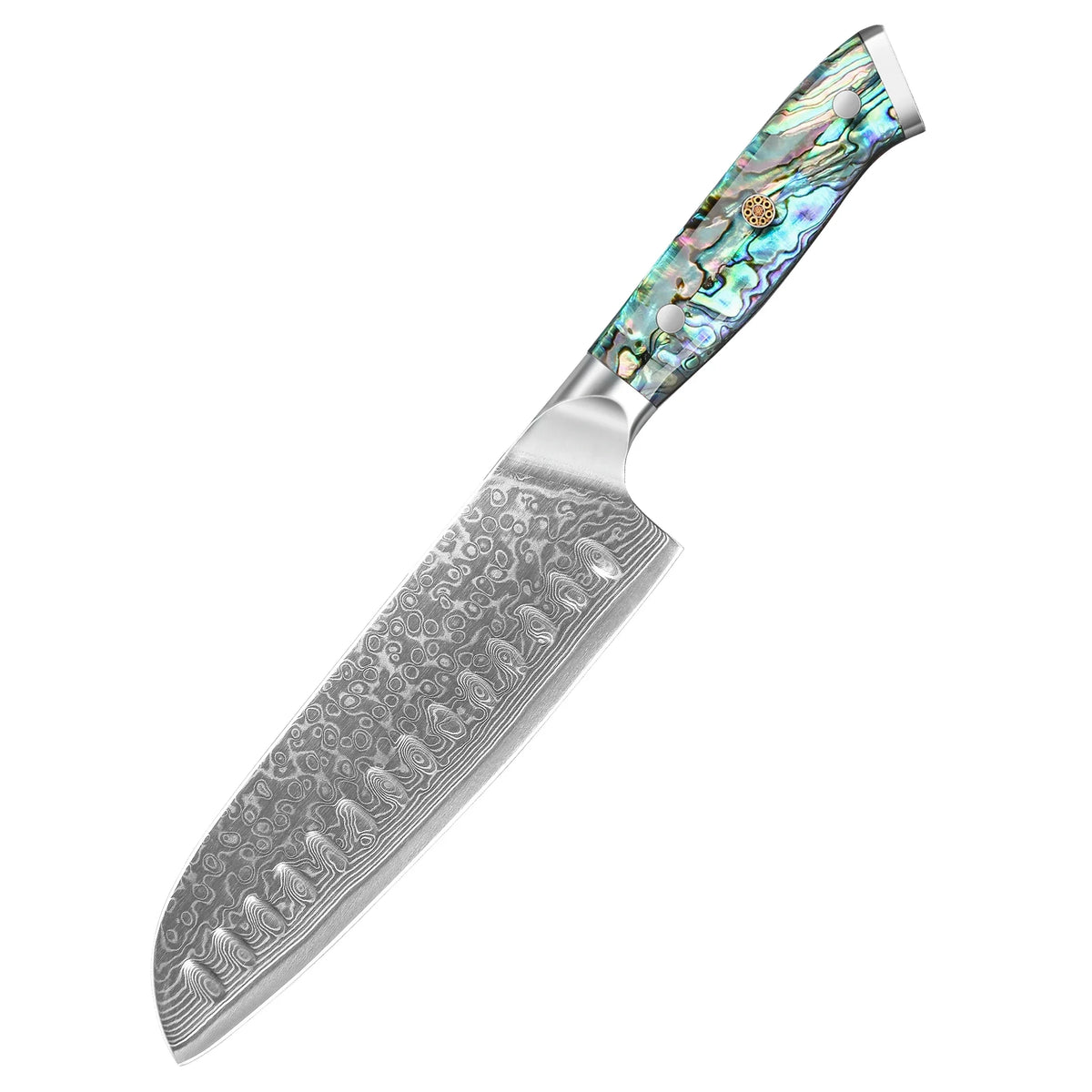 Masahira Umi Knife Set — Abalone Damascus