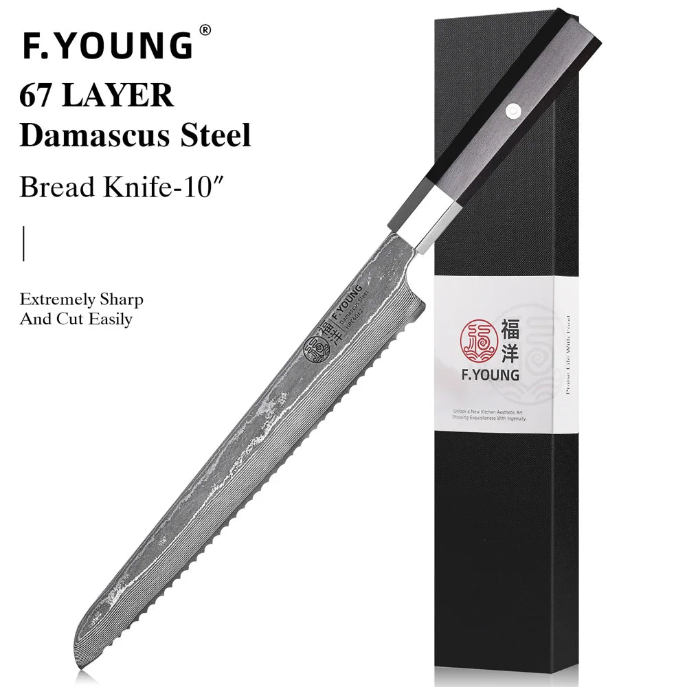 Masahira Hinoki Knife Set — Hand-Forged Damascus
