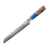 Masahira Aoi Knife Set — Blue Resin Damascus