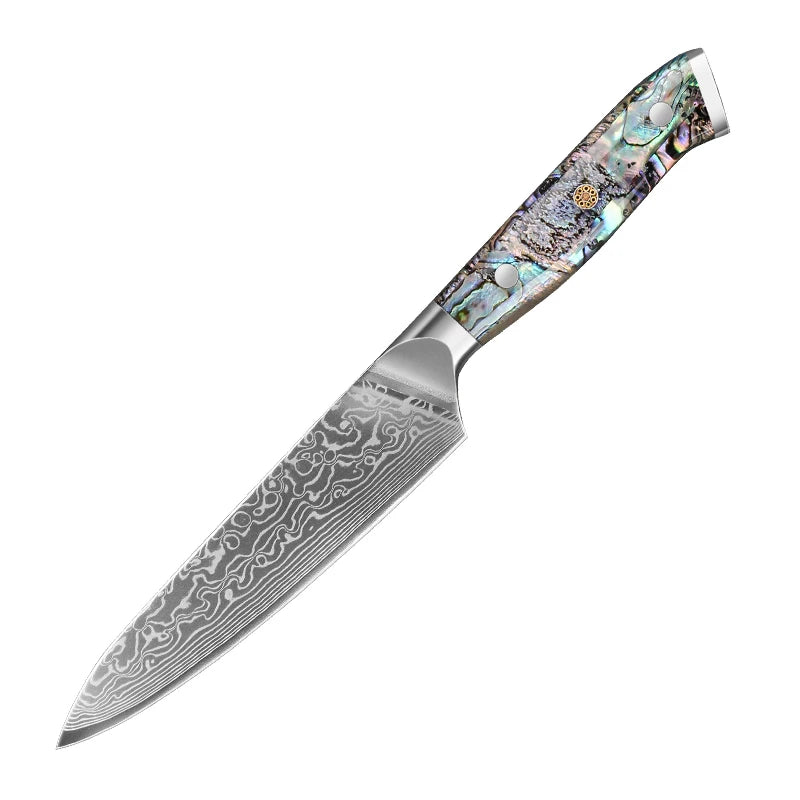 Masahira Umi Knife Set — Abalone Damascus