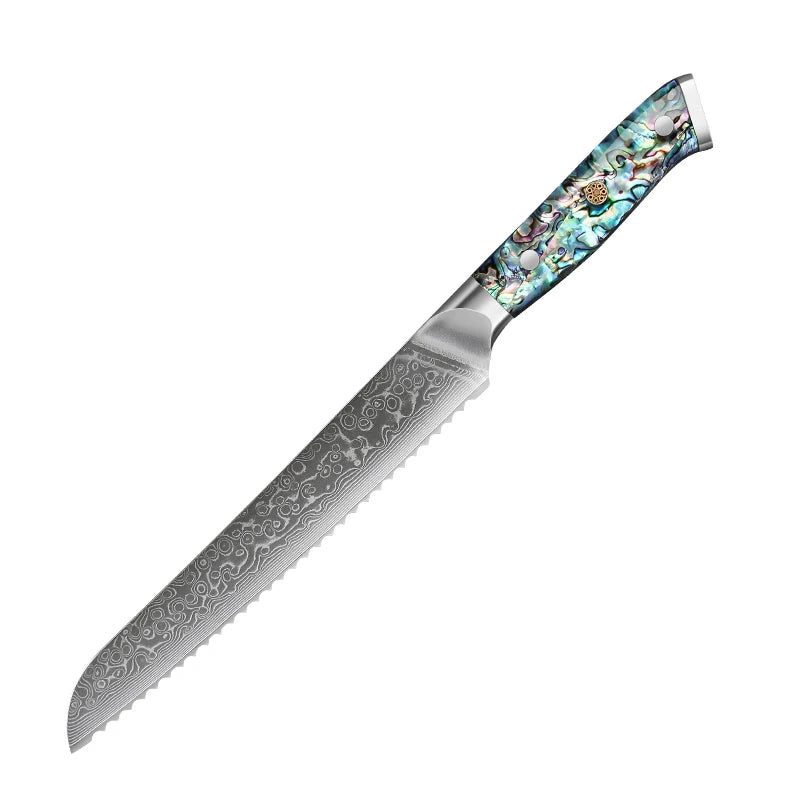 Masahira Umi Knife Set — Abalone Damascus