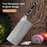 Masahira Damascus cleaver ebony handle