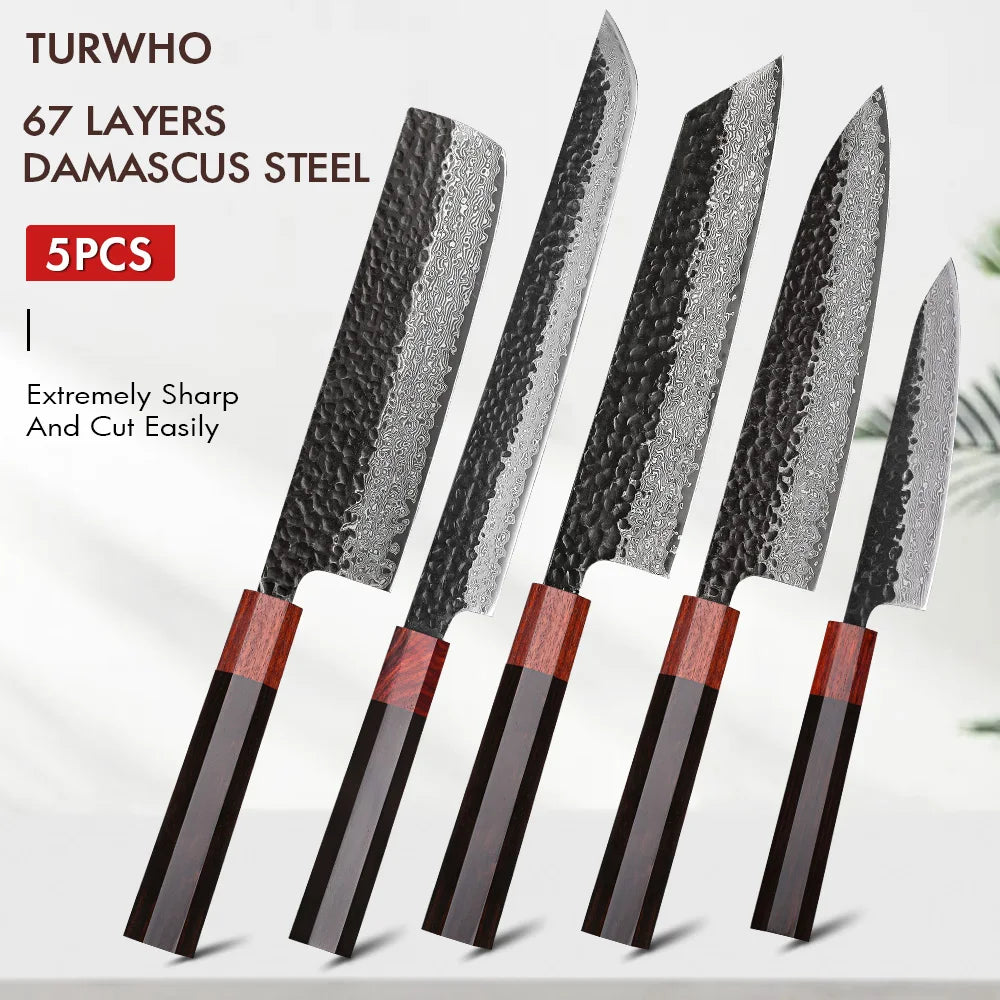 Masahira Kaze Knife Set — VG10 67-Layer Damascus
