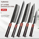 Masahira Kaze Knife Set — VG10 67-Layer Damascus