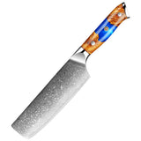 Masahira Ruri Knife Set — VG10 67-Layer Blue Resin Damascus