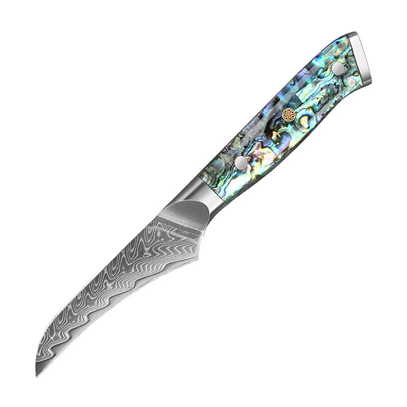 Masahira Umi Knife Set — Abalone Damascus