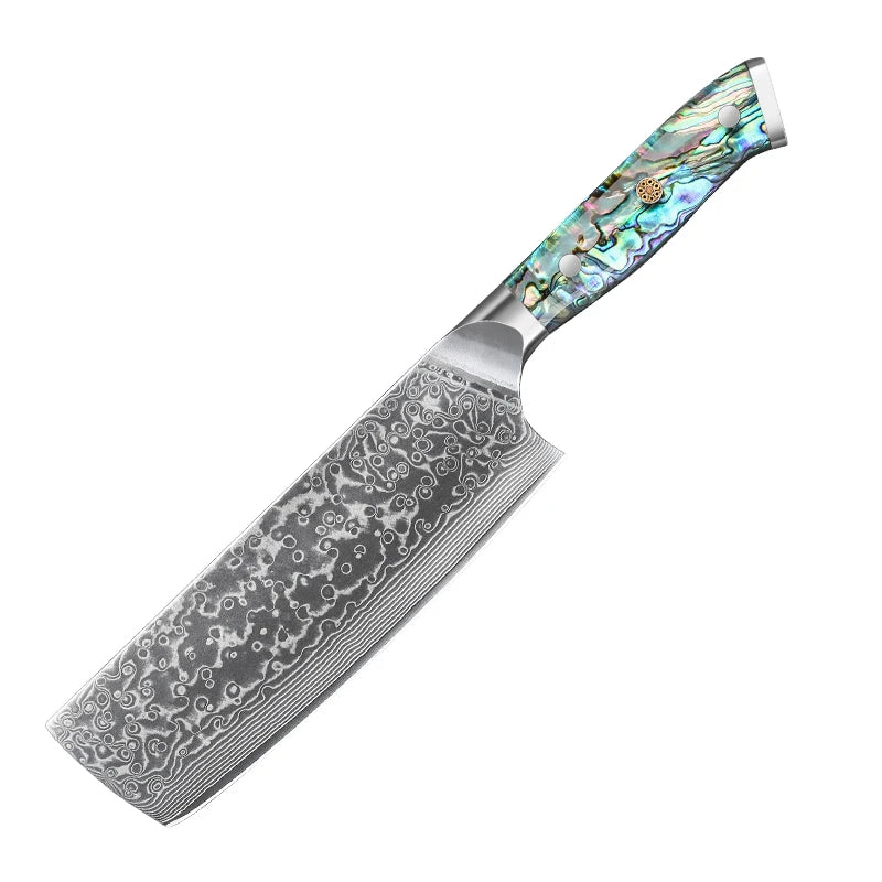 Masahira Umi Knife Set — Abalone Damascus