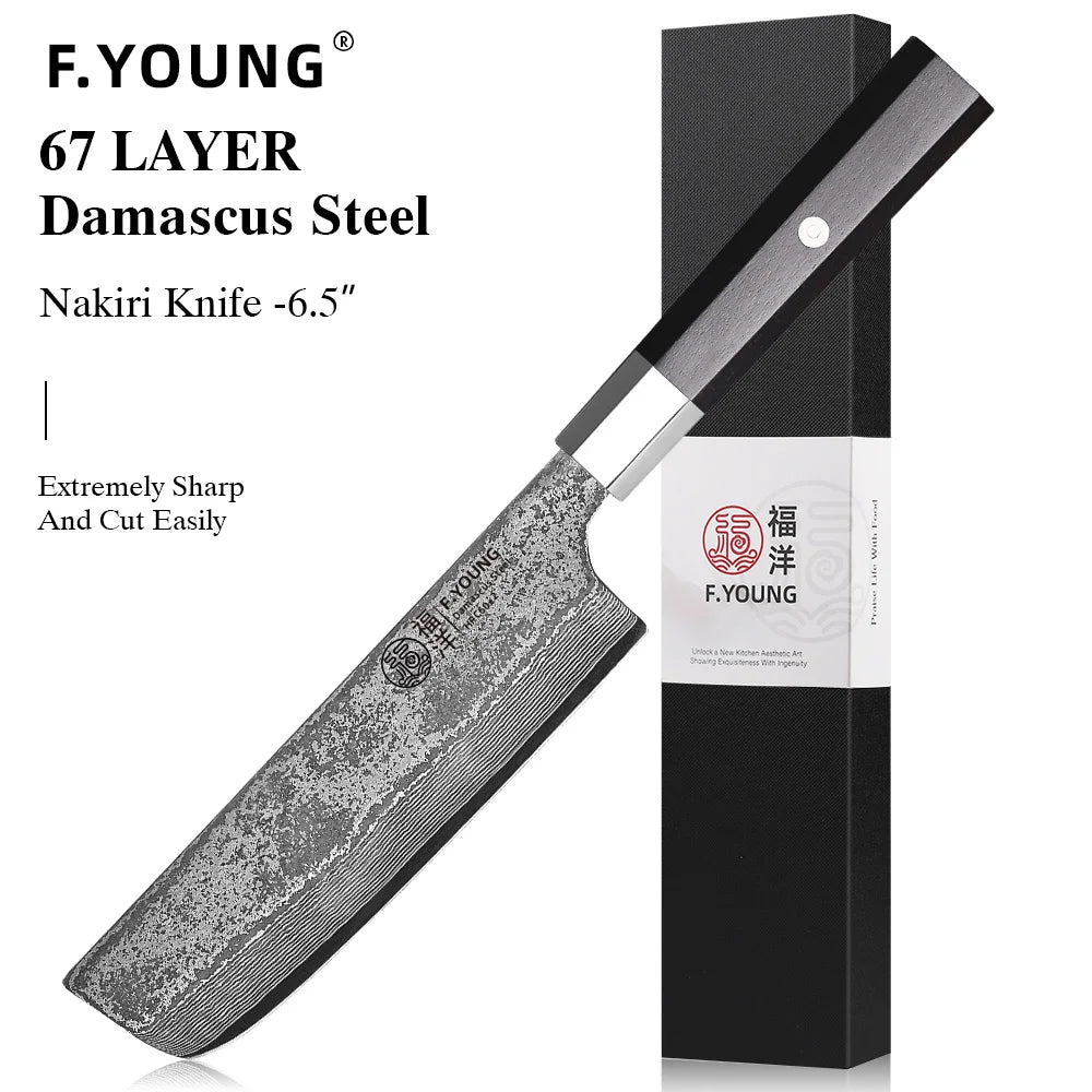 Masahira Hinoki Knife Set — Hand-Forged Damascus