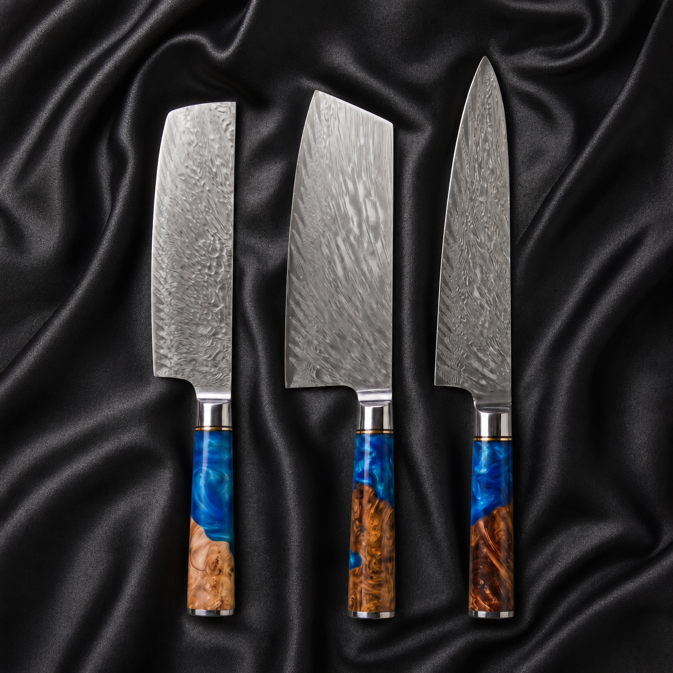 Aoi Series Knife Trio (Gyuto, Nakiri & Petty)