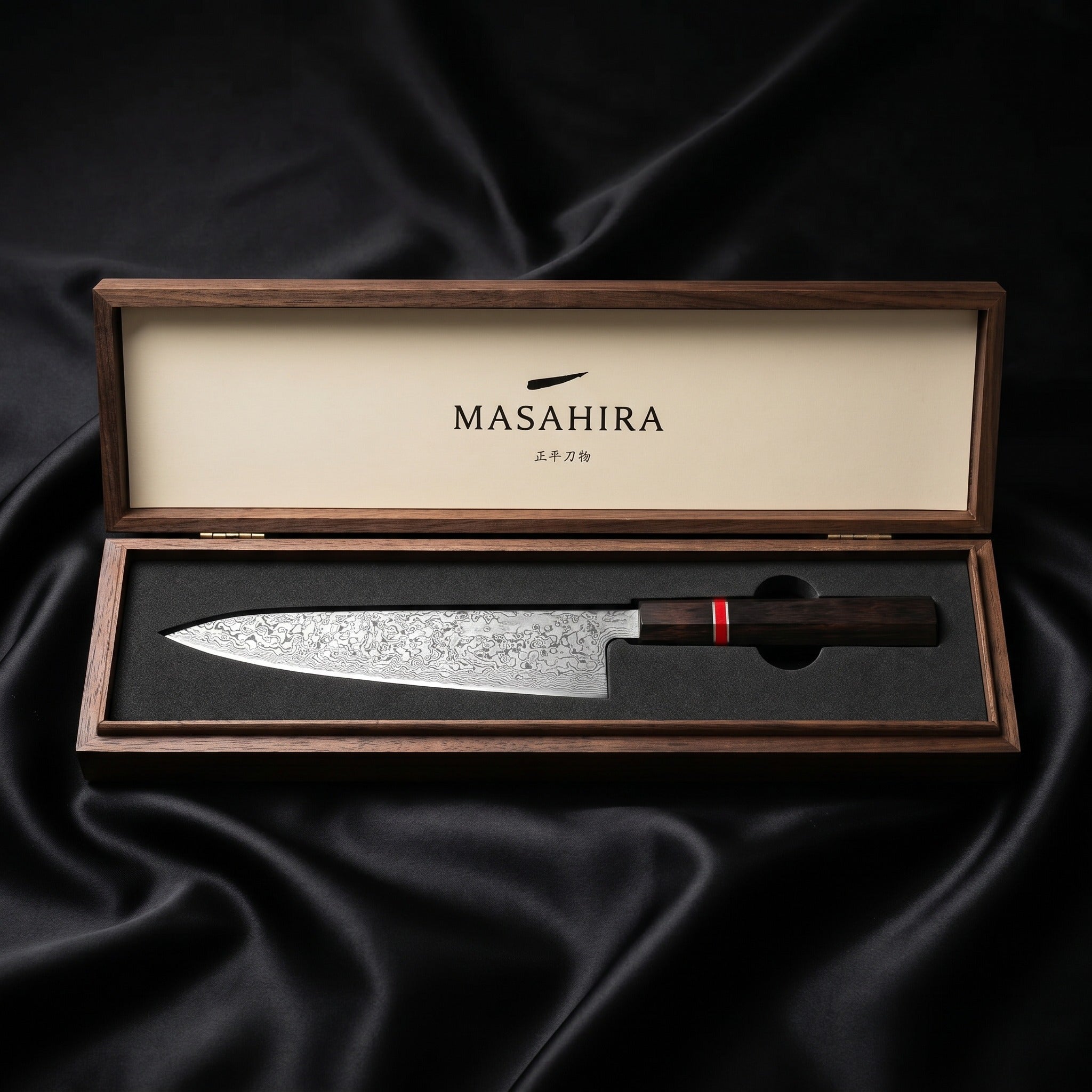Raiden Gyuto Chef Knife, Red Handle
