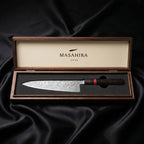 Raiden Gyuto Chef Knife, Red Handle