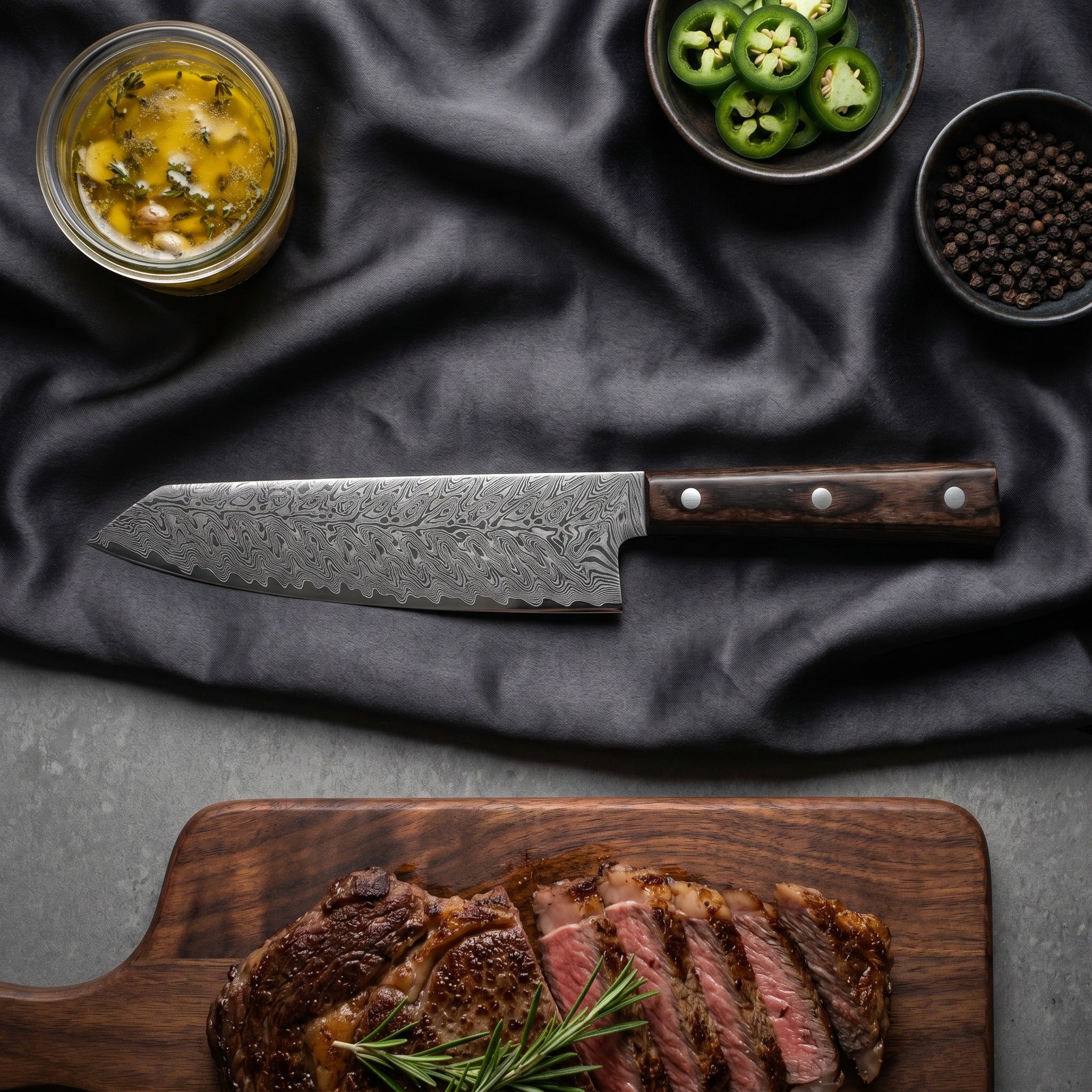 Kumo Kiritsuke Chef Knife, Rosewood Handle — Function