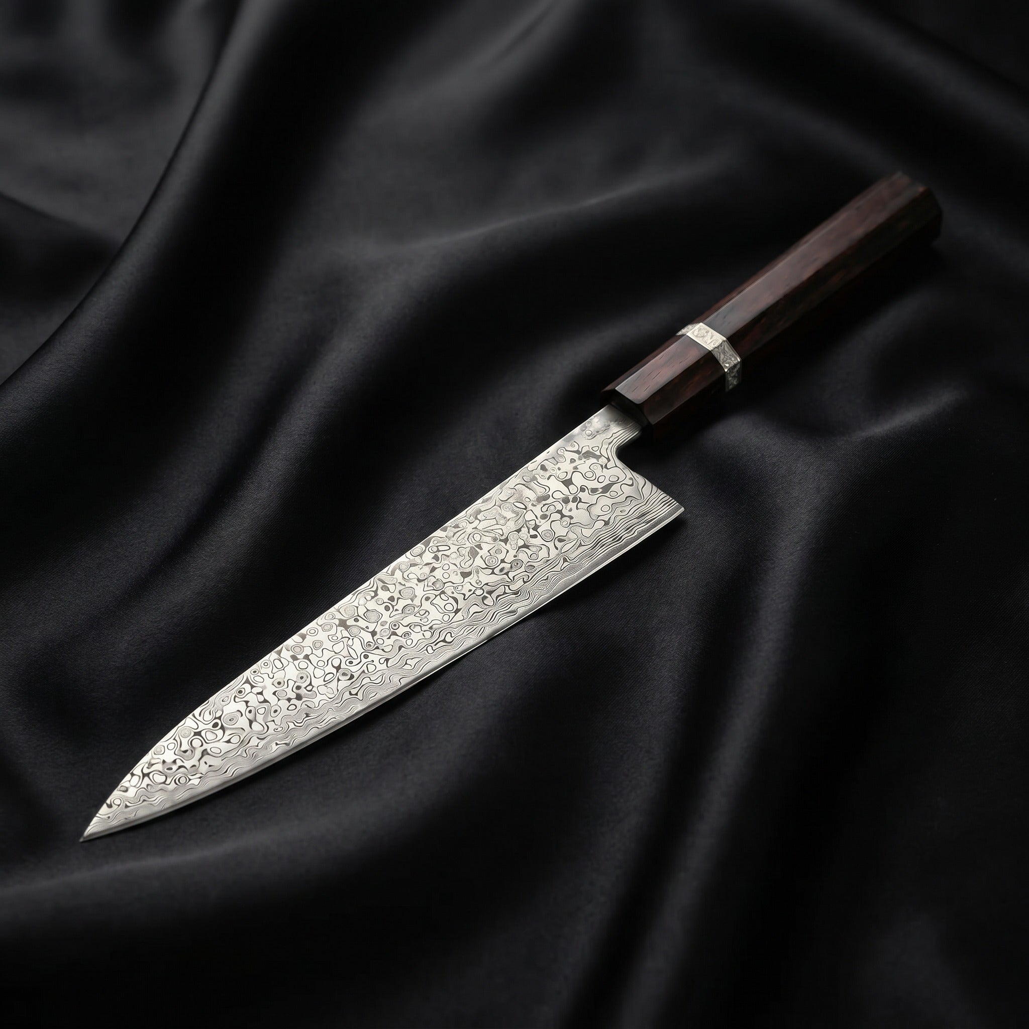 Raiden Gyuto Chef Knife, White Handle
