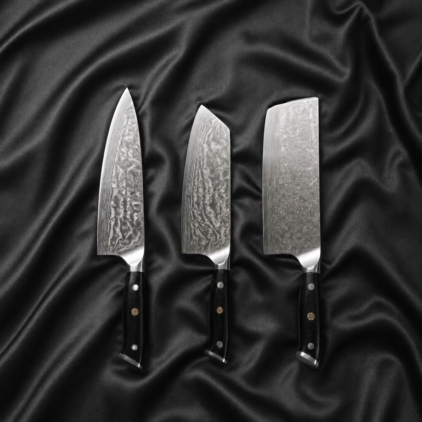 Hono Series Knife Trio (Gyuto, Nakiri & Santoku)