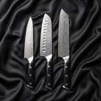 Kurogane Series Knife Trio (Gyuto, Nakiri & Santoku)