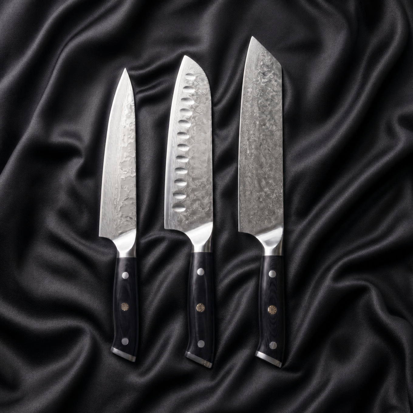 Kurogane Series Knife Trio (Gyuto, Nakiri & Santoku)