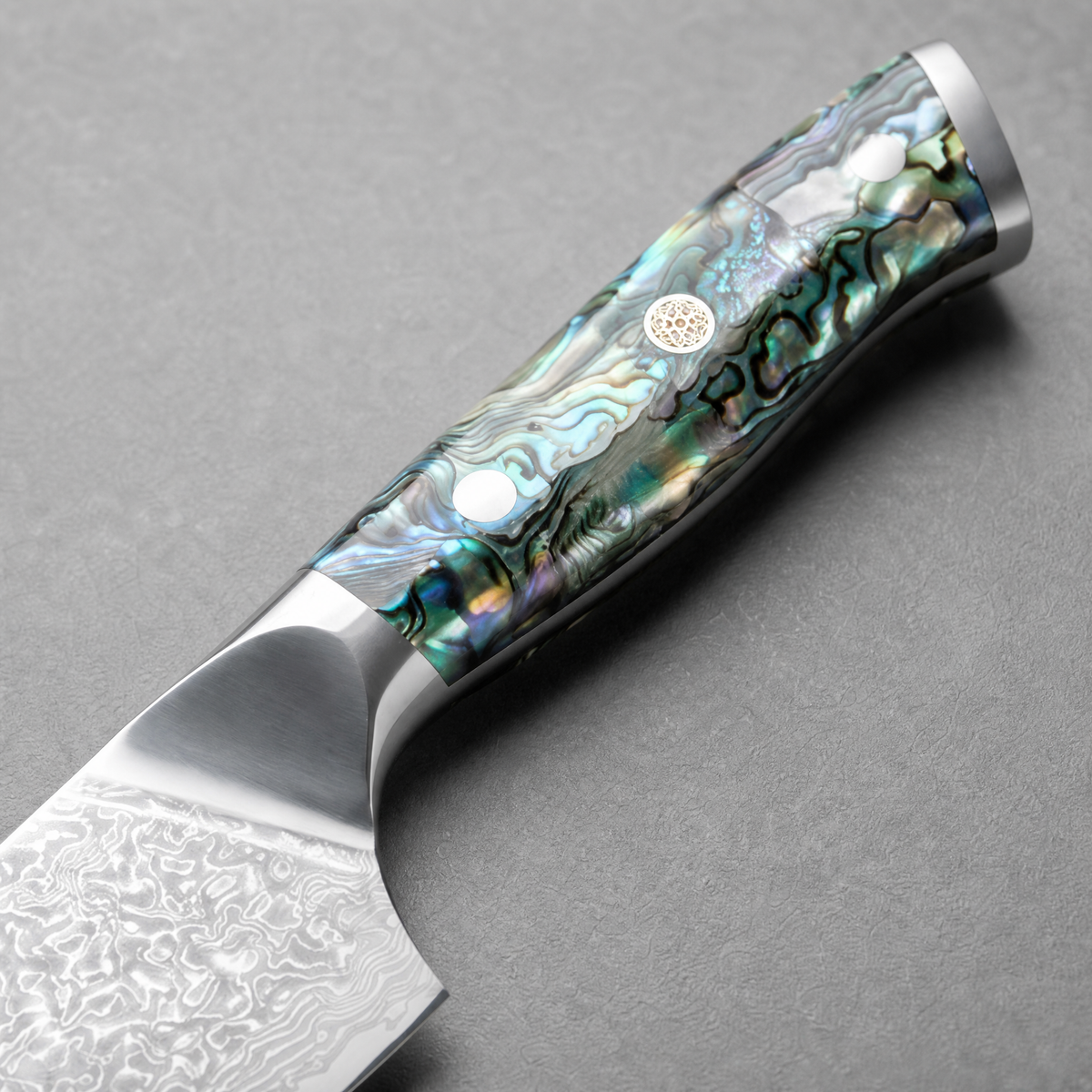 Masahira 67-Layer Abalone Damascus Santoku Knife