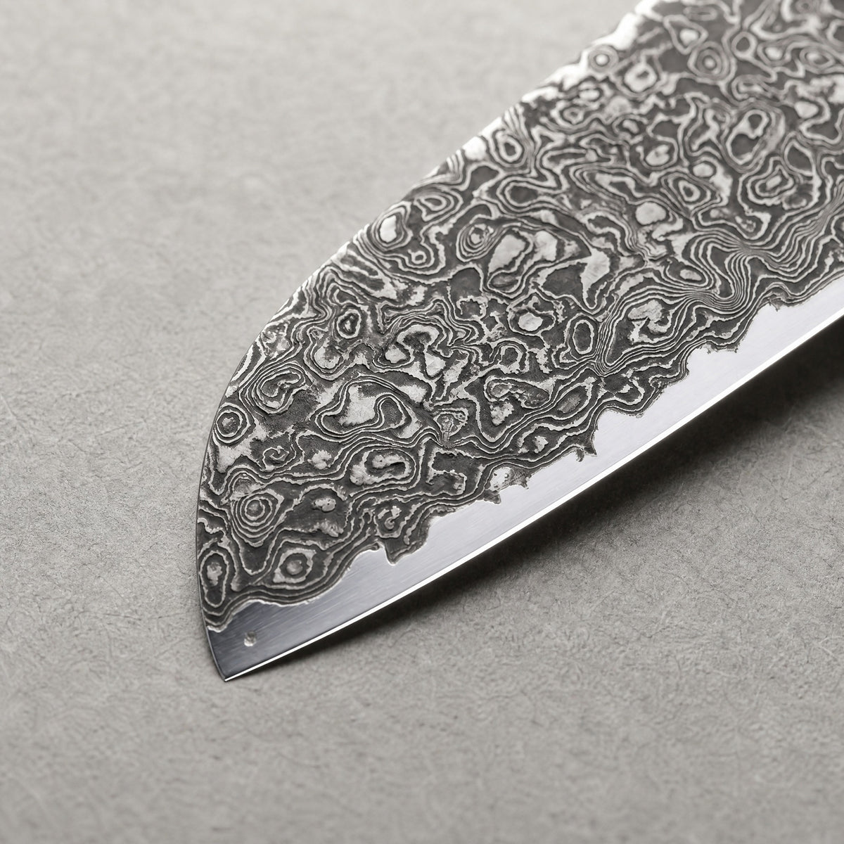 Masahira Damascus Santoku Chef Knife — Handmade, Wooden Handle (7 in)