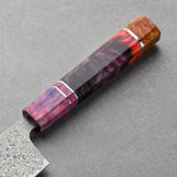 Masahira Damascus Nakiri Vegetable Knife — High-Carbon Core, Stabilized Wood Handle