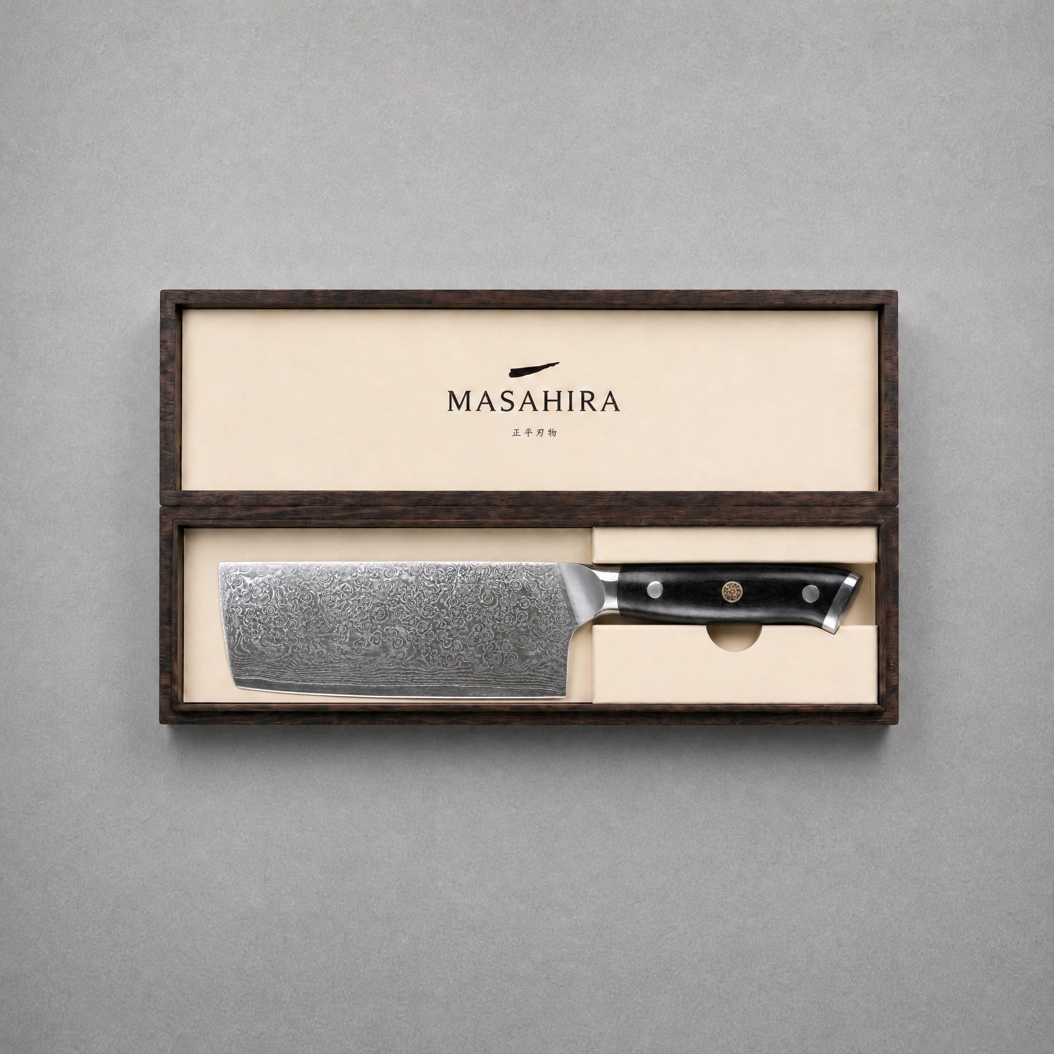 Masahira Hand-Forged Damascus Nakiri Knife