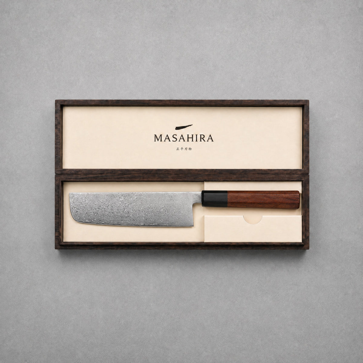Masahira Hand-Forged Damascus Nakiri Knife