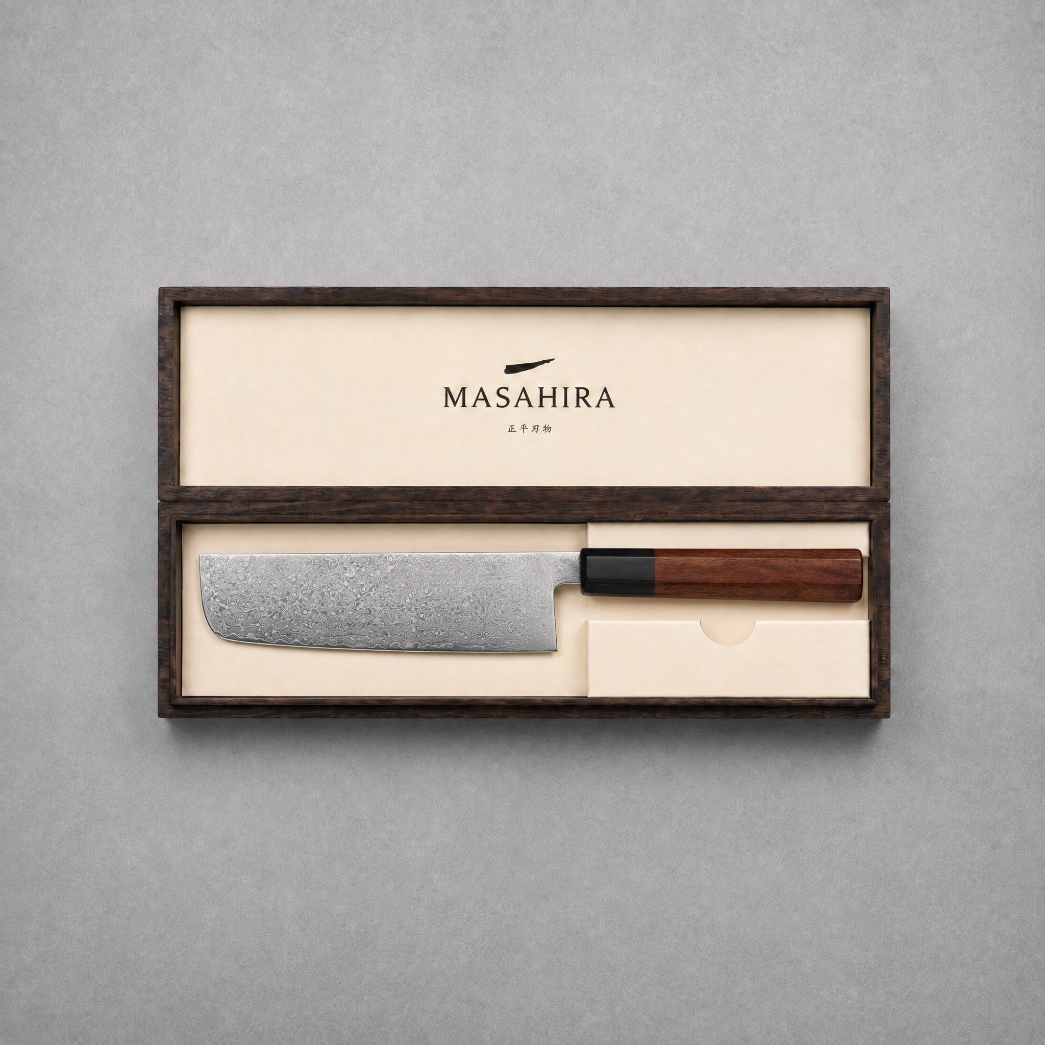 Masahira Hand-Forged Damascus Nakiri Knife