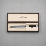 Masahira Damascus Sashimi Knife (Yanagiba) — Turquoise & Ebony Handle