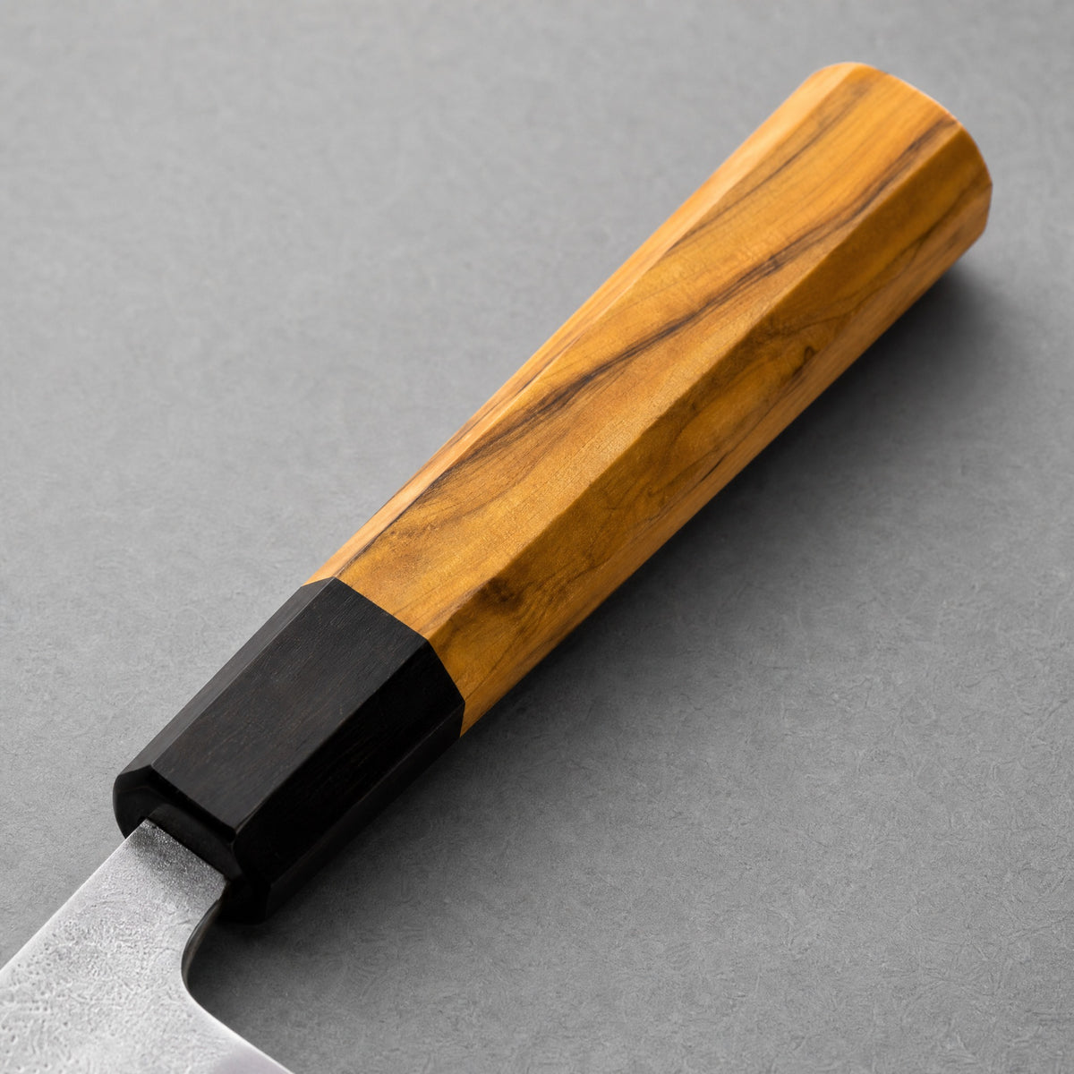 Masahira Nakiri Vegetable Knife — Silver Steel No.3, Olive Wood Handle (6.3 in)