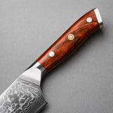 Masahira Damascus Santoku Knife — Rosewood Handle (8 in)