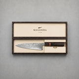 Masahira Hand-Forged Damascus Gyuto Chef Knife — Red Handle (8.2 in)