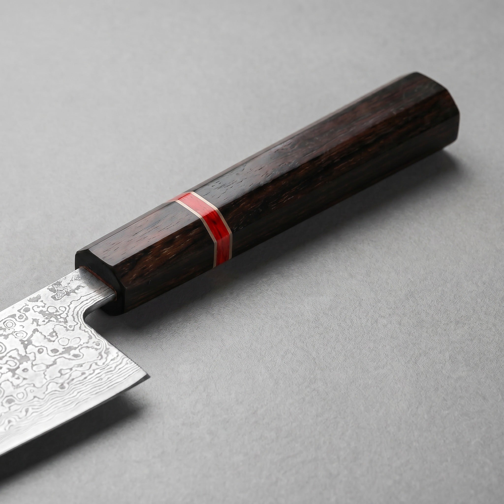 Masahira Hand-Forged Damascus Gyuto Chef Knife — Red Handle (8.2 in)
