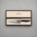 Masahira Damascus-Pattern Chef Knife — Walnut Handle (8 in)