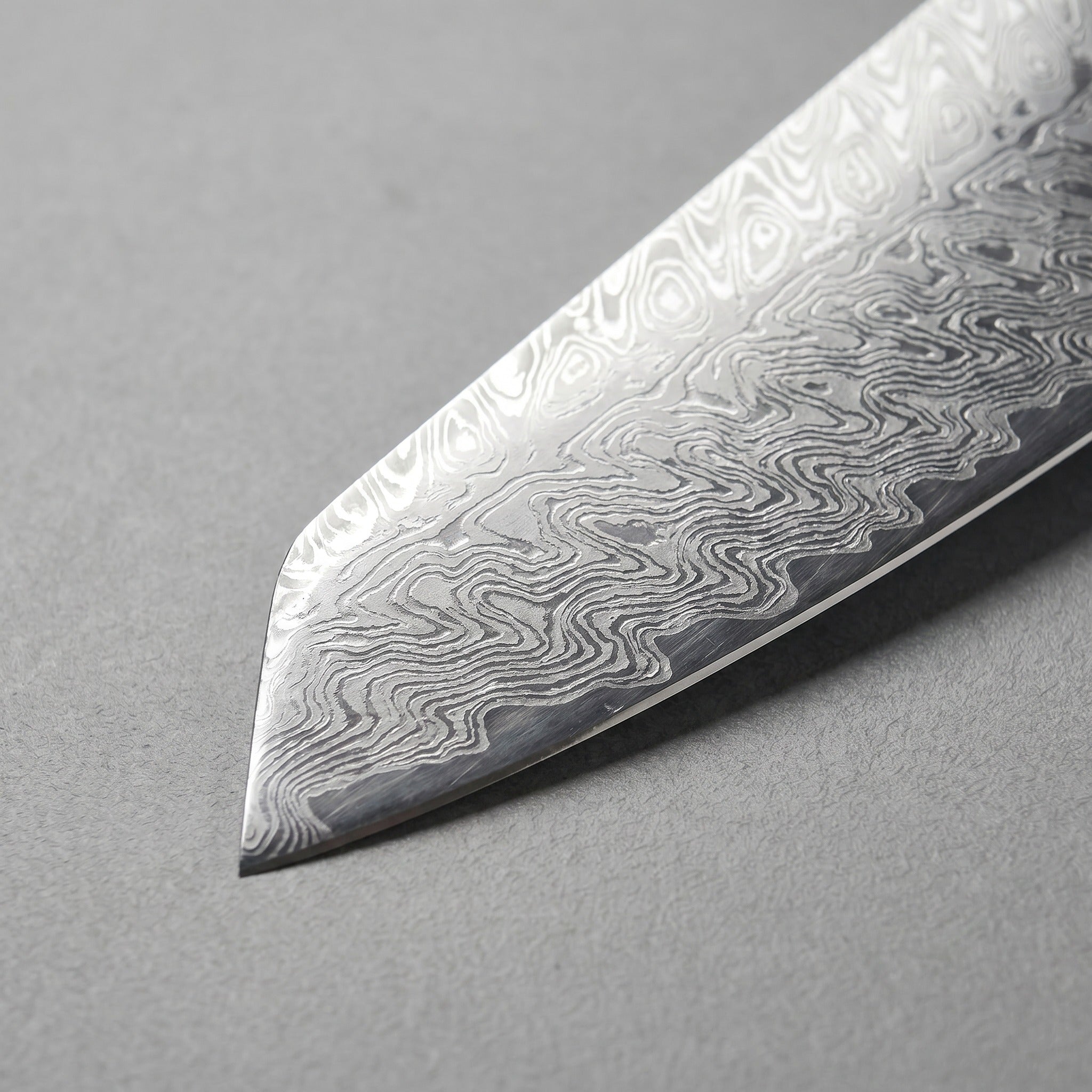 Masahira Damascus-Pattern Chef Knife — Blue Handle (8 in)