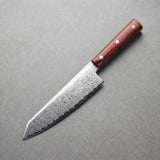 Masahira Damascus-Pattern Chef Knife — Red Handle (8 in)