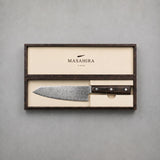 Masahira Damascus-Pattern Chef Knife — Rosewood Handle (8 in)