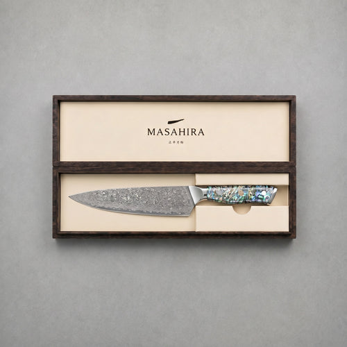 Masahira 67-Layer Abalone Damascus Chef Knife