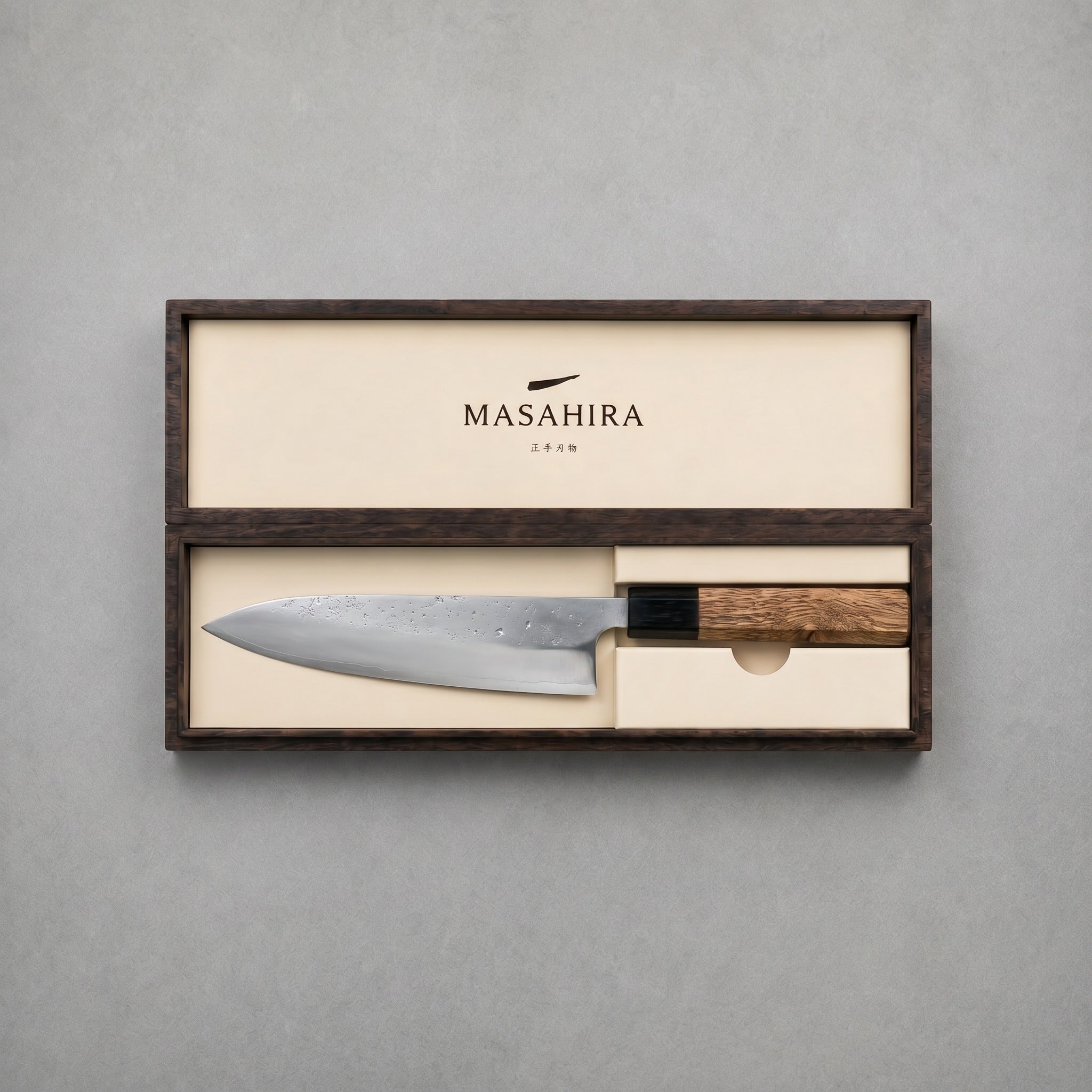 Masahira Chef's Knife — Silver Steel No.3, Wooden Handle (6.7 in)