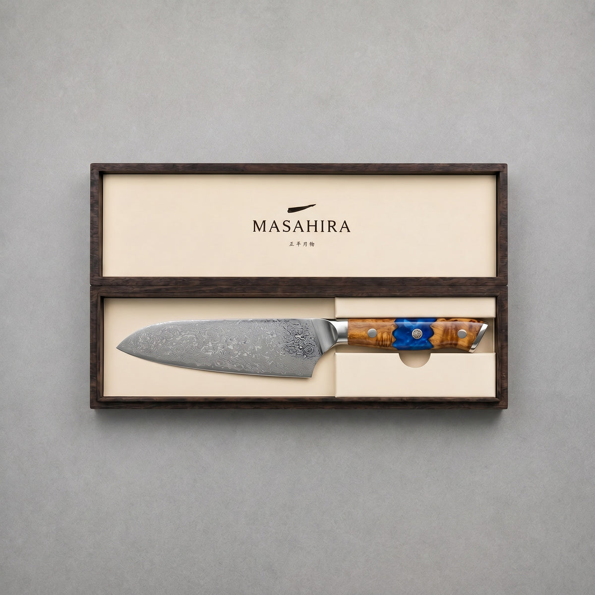 Masahira VG10 67-Layer Damascus Santoku Knife