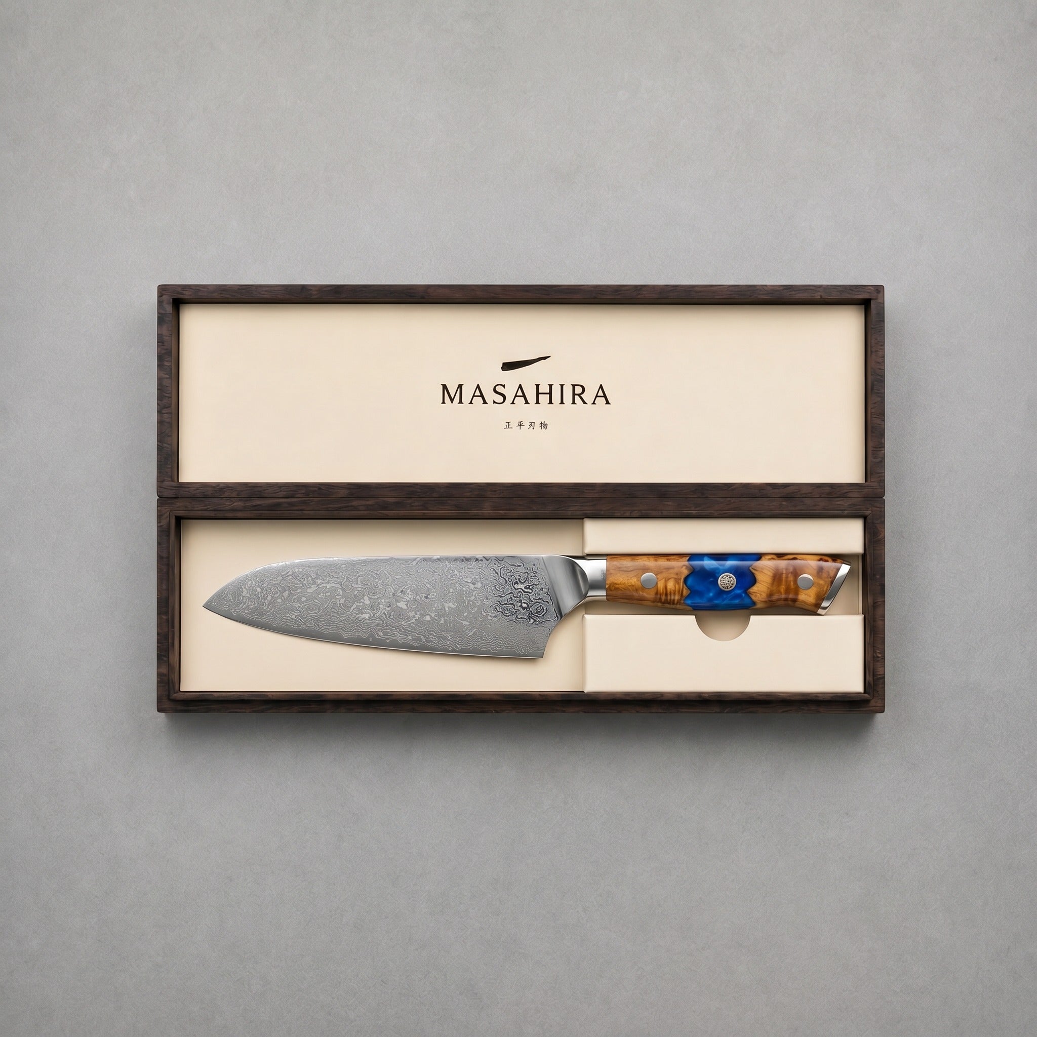 Masahira VG10 67-Layer Damascus Santoku Knife