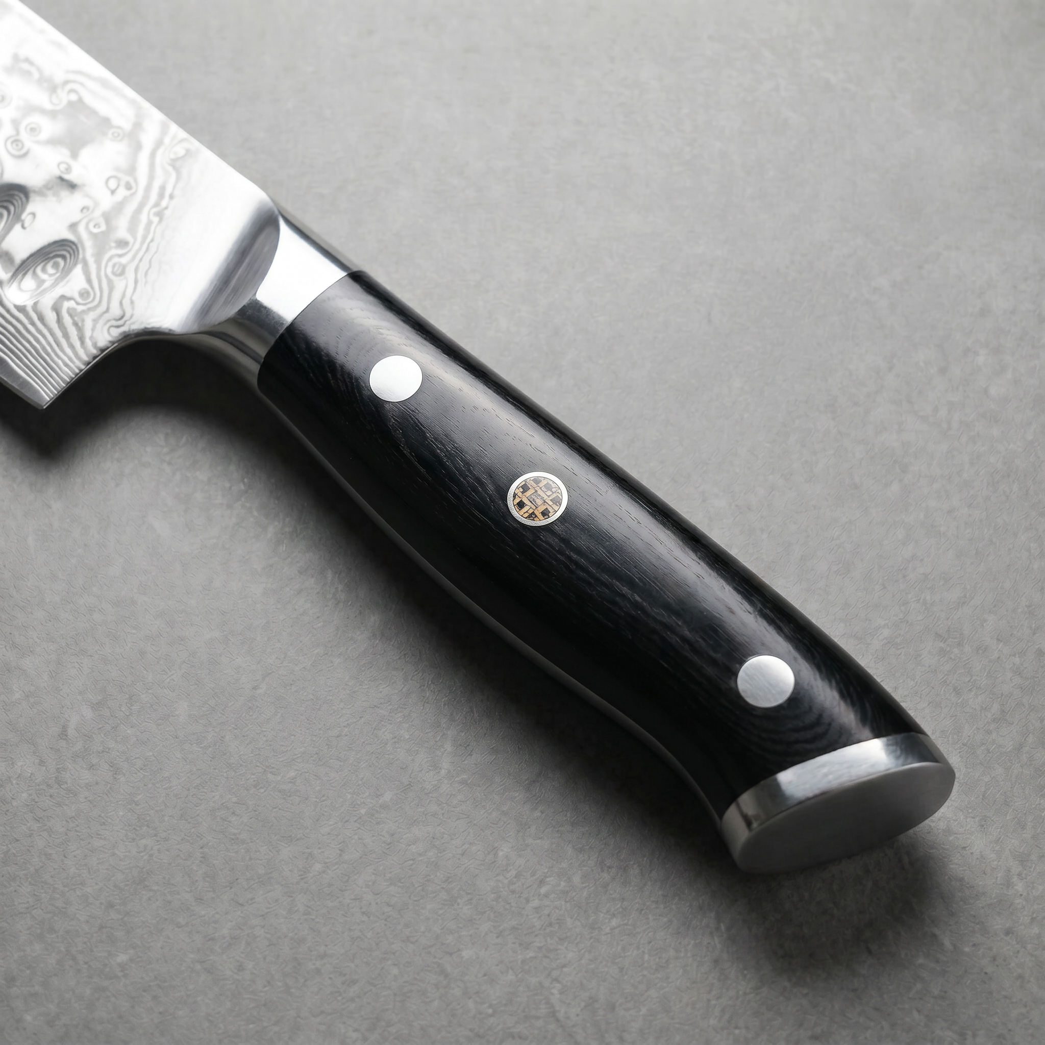 Masahira Hand-Forged Damascus Santoku Knife