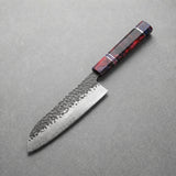 Masahira Damascus Stabilized-Wood Santoku Knife