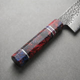 Masahira Damascus Stabilized-Wood Santoku Knife