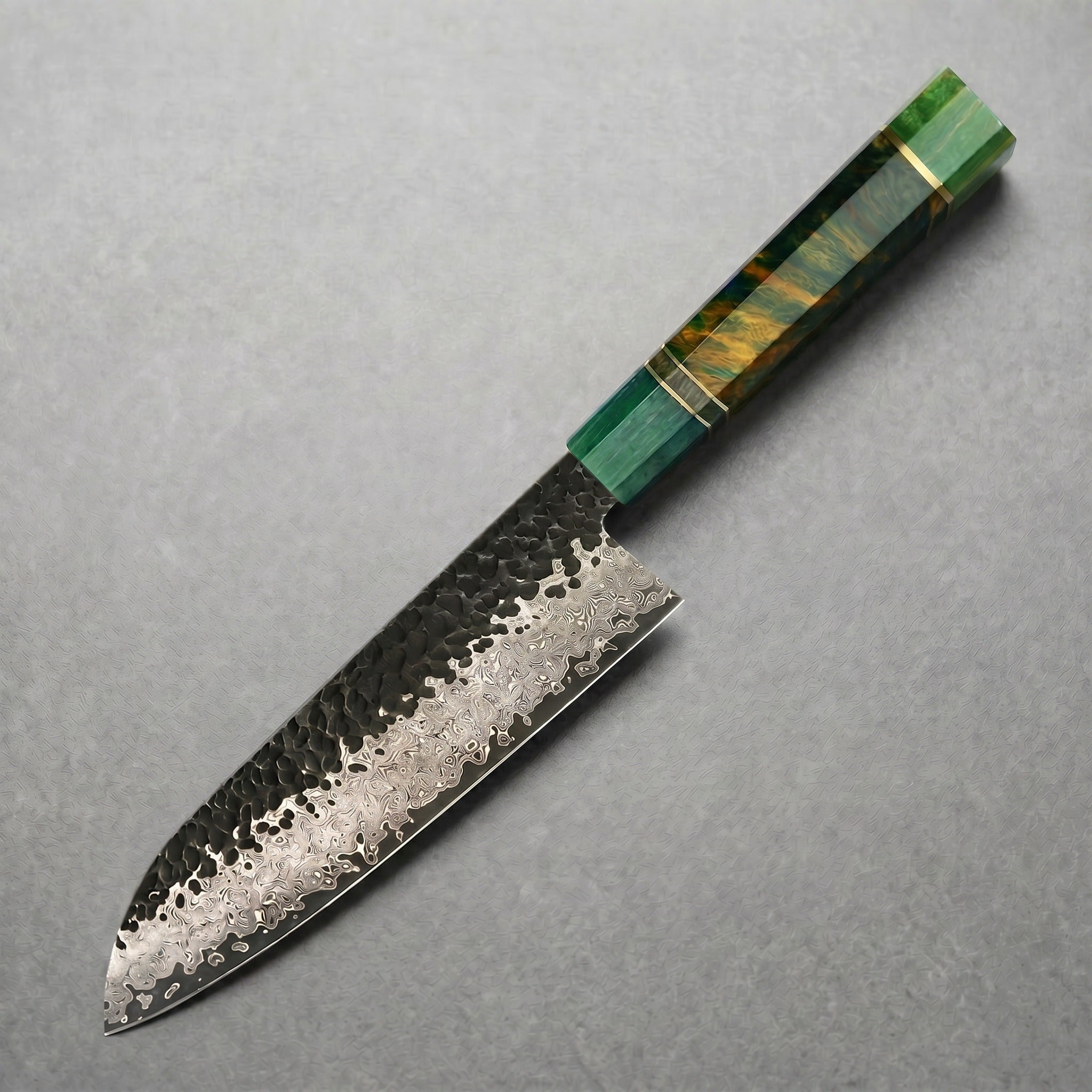 Masahira Hand-Forged 67-Layer Damascus Santoku Knife (7 in)